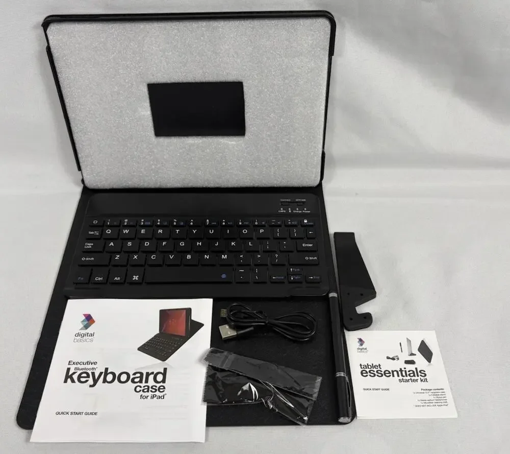 Keyboard Case for iPad 8and 9 Bluetooth Removable Digital Basics Air Exec